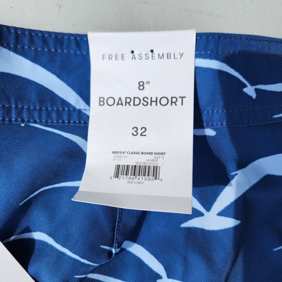 NEW Men's Size 32 Free Assembly Blue Swim Shorts Boardshorts Boardshort Board Sh - Picture 11 of 16